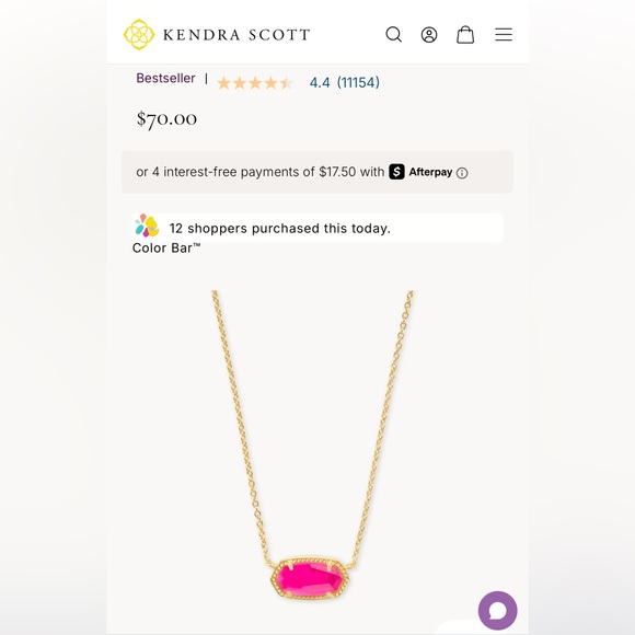 Kendra Scott Jewelry - Kendra ScottElisa Gold pendant Necklace Hot Pink New